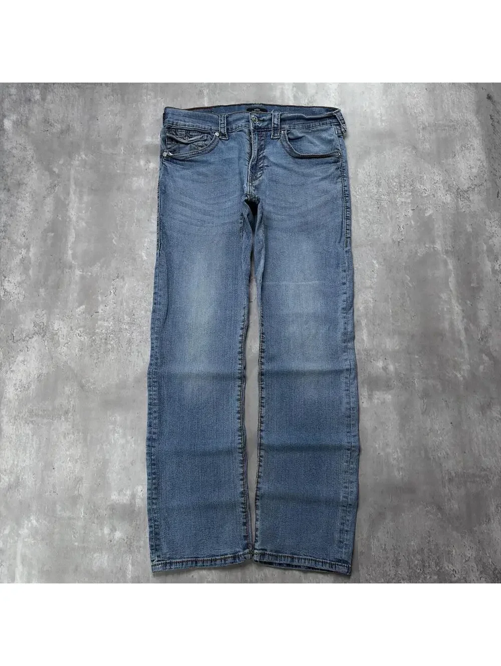Y2K Blue True Religion Grunge Gothic Ricky Straight Denim Jeans